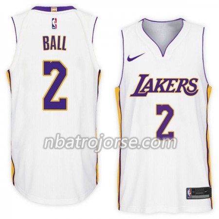 Män Los Angeles Lakers Tröja Lonzo Ball 2 Nike 2017-18 Vit Swingman